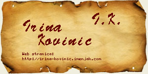 Irina Kovinić vizit kartica